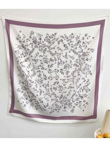 Image of Printed Poly Silken feel Scarf Stole for Women | Stylish, Soft, & Lightweight | Satin Feel Neck Scarf, Hair Scarf, Head Scarf for Women | Square Silk Stole for Handbag
