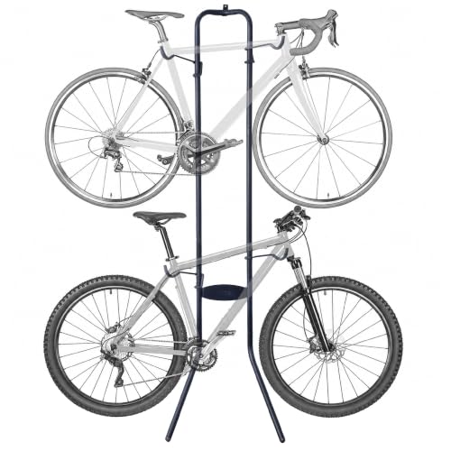 Image of Delta Cycle Michelangelo 2 Bike Storage Rack Black - Gravity Fully Adjustable Bike Storage Garage For Road, MTB, and Hybrid Bicycles - Vertical Bike Rack Holds Up To 80 lbs