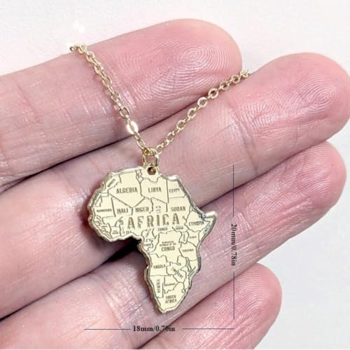 14K Gold Plated Map Necklace – Handcrafted Unisex Jewelry – 18" + 3" Adjustable Chain2