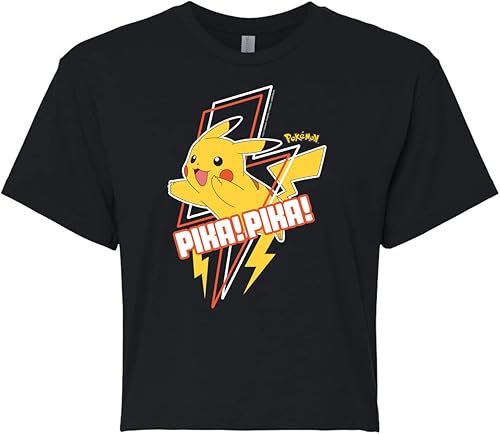 HYBRID APPAREL - Pokémon - Pika Pika - Camiseta corta de mezcla de algodón para jóvenes