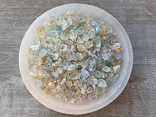 Image of GAF TREASURES 2 oz Lot Natural Semi Tumbled Lemon Topaz Gemstone Chips, Lemon Topaz Crushed Mini Crystals, Undrilled Crystal Chips