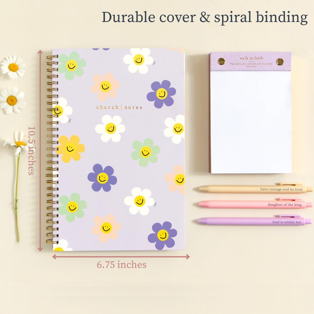 Church Notes Notebook Journal by Callie Danielle, Happy Daisy with Maps, Bible Journal, Sermon Notes Notebook, Christian Journals, Easter Gifts for Church Members, Bible Study Group, Church Families
