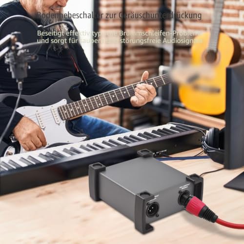 Btuty 2 Kanäle passive DI-Box Einheit Brummen Eliminator 1/4 Zoll Instrument Direct Box zu XLR Professional Impedance Transform Audio Isolator DI Direct Box