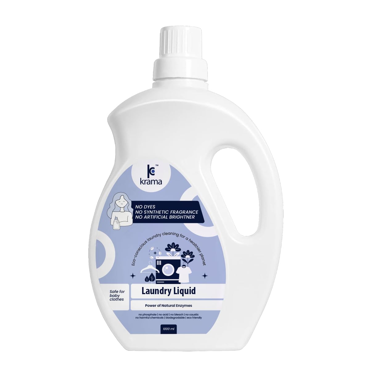 Krama Natural Laundry Detergent Liquid | Plant Based Eco-Friendly, Biodegradable Laundry Liquid | Baby Laundry Liquid With 0% Harmful Chemicals | Top Load, Front Load Liquid (1000Ml) Pack (B0D2LKGWV5) Amazon Price History, Amazon Price Tracker