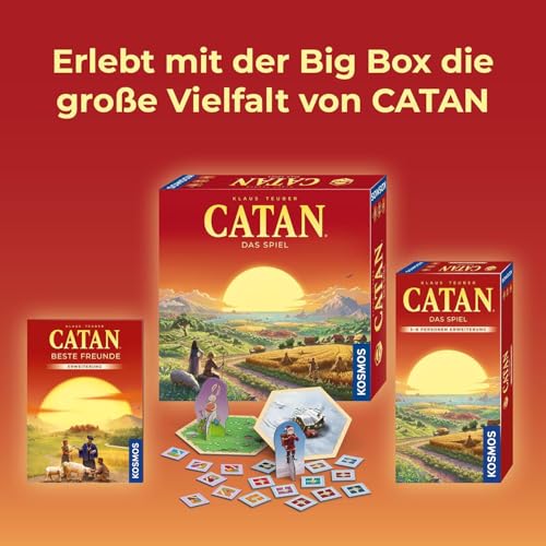Kosmos 685225 Catan - Das Spiel Big Box, Starterset mit Catan - Das Spiel, inklusive Erweiterung für 5-6 Personen und Feiertagserweiterungen, Siedler von Catan, Brettspiel Klassiker