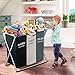 Laundry Basket Organizer, 180L Collapsible Large Laundry Hamper 3 Section for Kids Dirty Clothes/Toys/Blanket Storage in Laundry Room Bedroom Storage and Organization