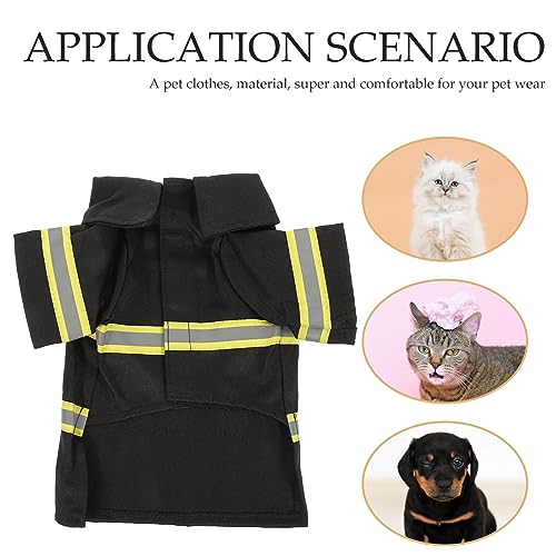 Disfraz para perro Traje de bombero negro tamaño L miniatura 6