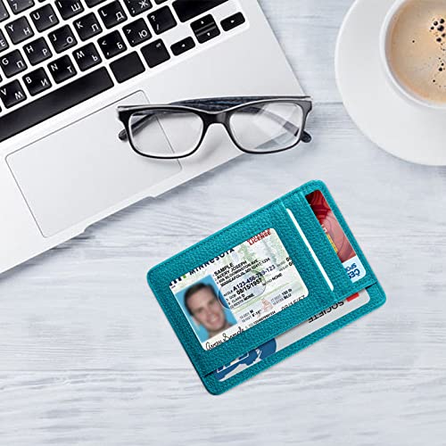 Image of FINTIE Slim Minimalist Front Pocket Wallet, RFID Blocking Credit Card Holder Card Cases with ID Window for Men Women (Legacy Teal)