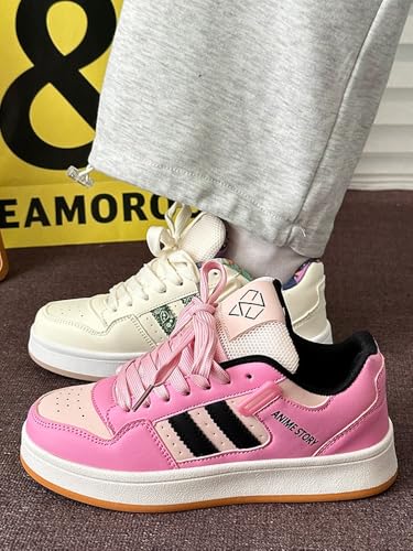 ZQW Women Men Y2K Aesthetic Platform Sneakers Casual Lace Up Sport Cute Walking Non-Slip Low Top Shoes Multiple Colors2