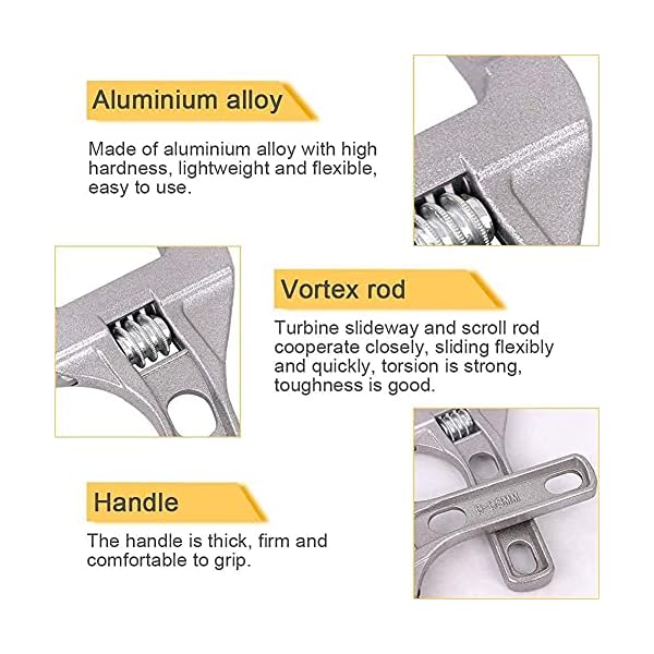 Watlsuz Einstellbare Schraubenschl¨¹Ssel 6-68 Mm Breiter Schl¨¹Ssel Badezimmer Schl¨¹Ssel Hand Werkzeuge zu Dem Anziehen oder L?Sen Von Muttern und Schrauben – Bild 3