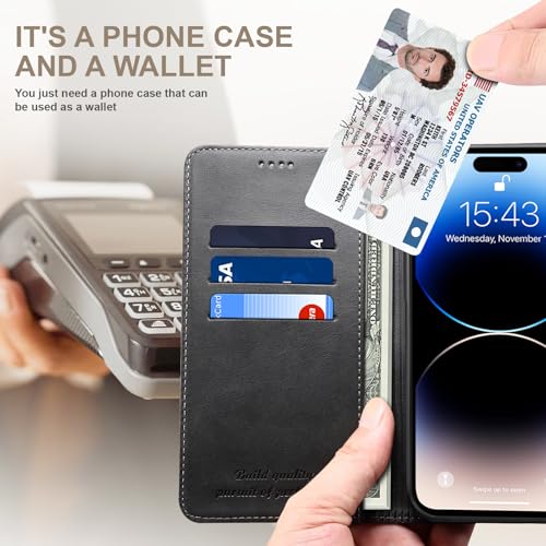 Étui portefeuille en cuir kaki pour iPhone 13 Mini avec rabat magnétique et coque arrière