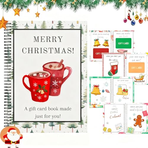 Christmas Stocking Stuffer Christmas Gift Card Book for Adults, Merry Christ-mas Gift Cards, 5x7...