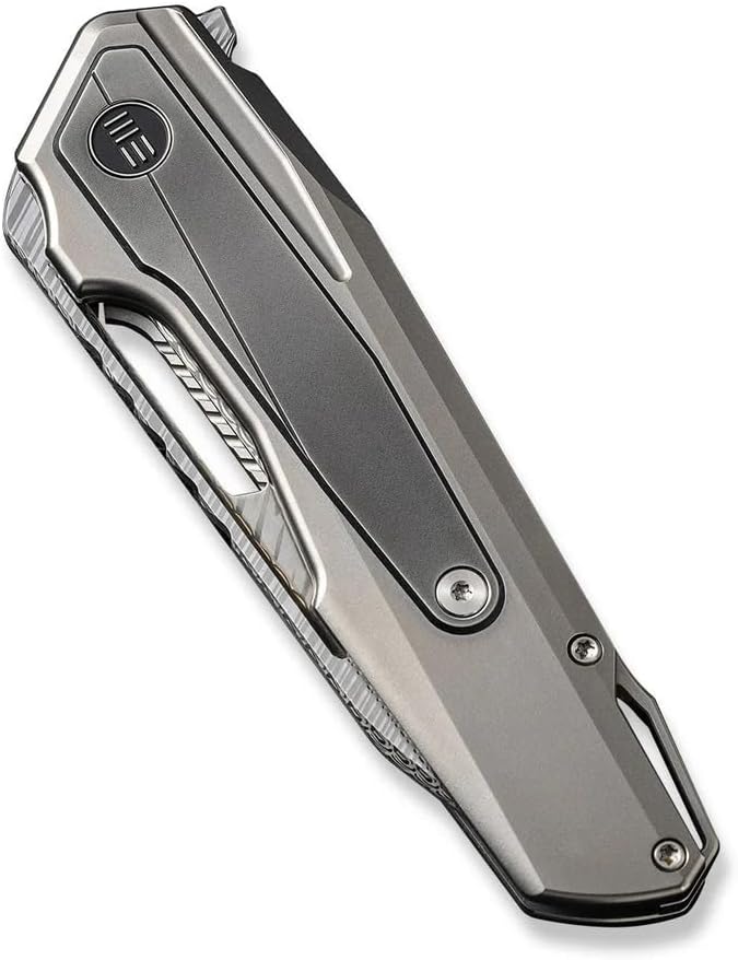 WE Maciej Torbé WE23012B-DS1 Polished Bead Blasted Titanium Handle with Polished Gray Titanium Inlay