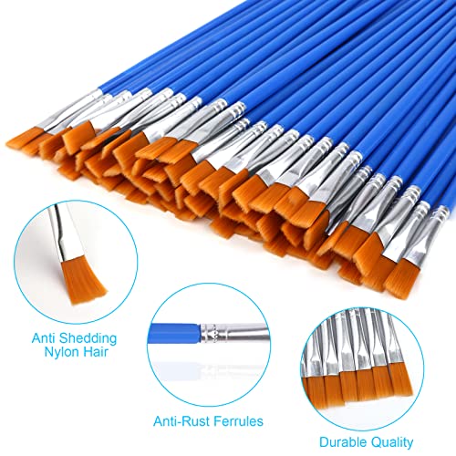 60 Pcs Flat Paint Brushes, Mini Paint Brush Bulk, Small Tiny Painting Brushes For Kids Classroom Crafts Acrylic Oil Watercolor Face Painting, By Phszz #TOP3