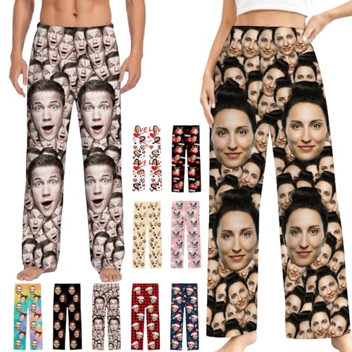 Personalized Pajamas Pants for Men Women Custom Pajama Pants with Photo Face Create Your Own Funny Pet Pj Pants