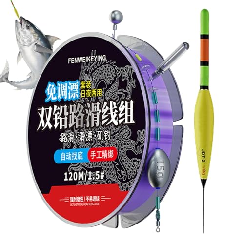 Juego de línea de pesca preatada - Flotador luminoso automático listo para usar de inmediato, multifuncional, juego de línea de pesca de agua dulce y salada, para entusiastas experimentados