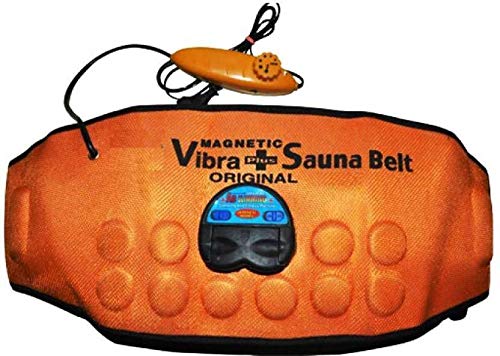 (Free Size) Sauna Slim 3in1 Vibrating Plus Heating Vibrating Magnetic Slimming Belt Vibrating Magnetic Slimming Belt (Orange)