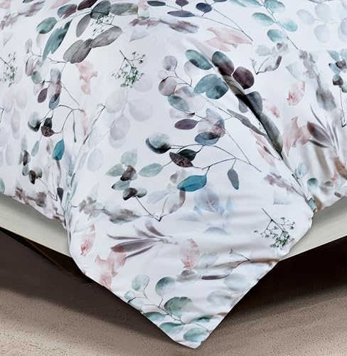 Majestic Giftware Madison Linen 8 Pcs 48" Full Size Duvet Bedding Set (BL508-48F) | Easy Care - Botanical Bliss 300 TC 100% Cotton Sateen |2 Fitted Sheets, 2 Duvets, 4 Pillowcases - Ritz Collection