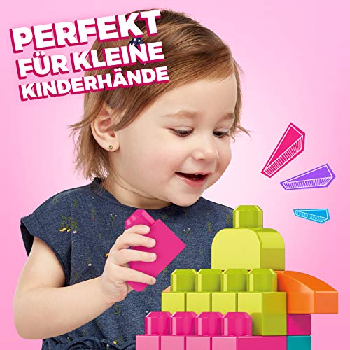 MEGA BLOKS Big Building Bag Bauset mit 60 großen und bunten Bausteinen und 1 Aufbewahrungstasche, Spielzeug-Geschenkset… – Bild 4