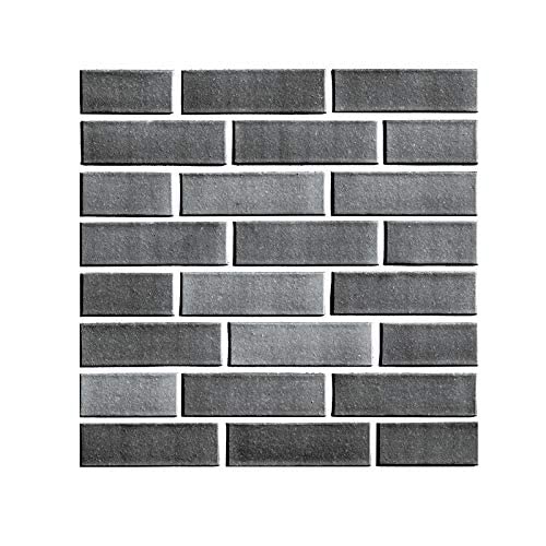 Shineone 12"×12" Frosted Kitchen Backsplash Peel And Stick, Heatproof 3D Wall Sticker For Bathroom Living Room, Self Adhesive Pe Foam Removeable Wallpaper Decorative Tiles, Frosted Black, 5Pcs #TOP3