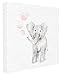 Stupell Industries Baby Elephant Pink Bubbles Linen Look Stretched Canvas Wall Art, Proudly Made in USA