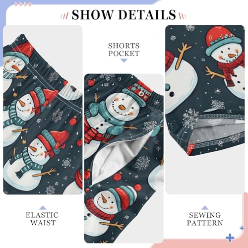 Christmas Cute Snowman Boys Pants for Kids Jogger Pants with Pockets S-XL4