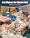 oneisall Pet Clipper for Cat Matted Hair, Pet Shaver for Cats Quiet Pet Clippers Waterproof Cordless Cat Clippers for Matted Long Hair with Storage Bag (Green)