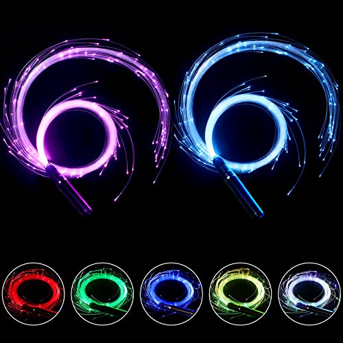 Buy 2 Pieces 6 Ft Fiber Optic Whip, LED Fiber Optic Dance Whips Fiber