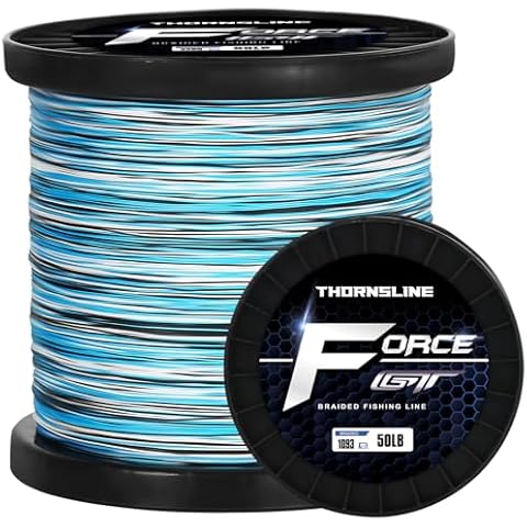 ThonrsLine Force Braided Fishing Line - Incredible Abrasion Resistant Braided Lines for Saltwater or Freshwater - Camo Design Braid for Extra Visibility Cover