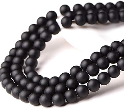 ABCGEMS Matte Shungite Beads from Russia Non-Shiny Round 6mm