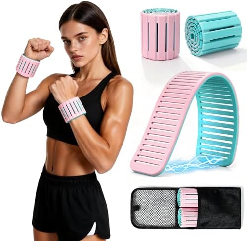 Magnetic Ankle Wrist Weights for Women, 1LB Each (2 Packs) - Arc Wrap Design for Secure Fit, Breathable & Skin-Friendly for Walking, Yoga, Pilates, Home Workouts - Enhanced Comfort, No Slip, Stackable