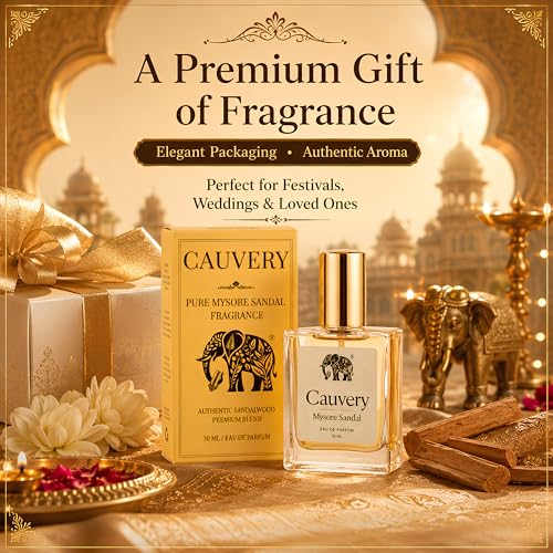 Image of Cauvery Mysore Sandal Oil Perfume 30ml | Long Lasting Sandalwood Fragrance | Perfume for Men & Women | Woody Sandal Scent | Daily Wear & Gifting