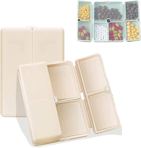 Miniatura 6 de Pastillero portátil con 7 compartimentos, organizador de píldoras plegable para viajes, pastillero diario portátil, farmacia de bolsillo con