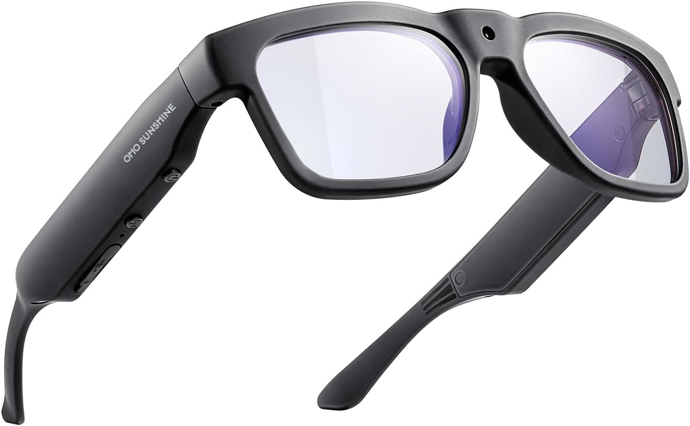 Smart Bluetooth Glasses with 4K Camera Recording and Real-Time Translation Memory, UV Protection Lens for Outdoor & Indoor