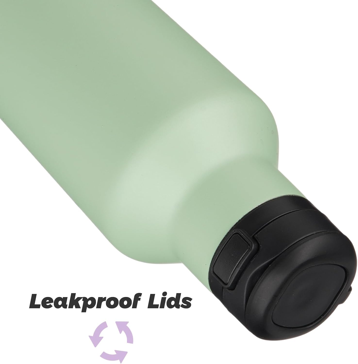 Insulated Water Bottle with Straw,25 OZ Double Wall Vacuum Stainless Steel Water Flask with 2 Lids,Macaroonn Green - Image 4