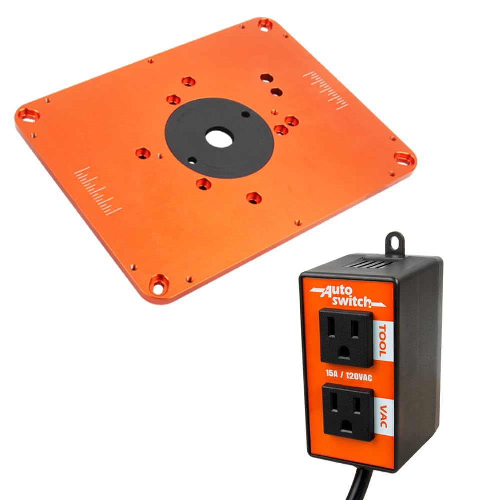 O'SKOOL Automatic Vacuum Switch with Precision Aluminum Router Table Insert Plate