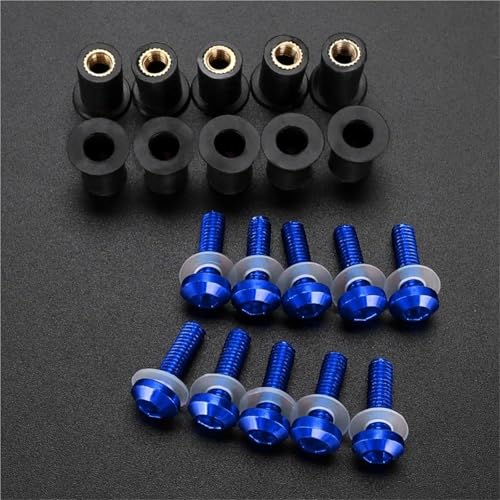 Tornillos de parabrisas para motocicleta 5mm Honda SH125i SH150i SH300i pernos carenado azul BLU