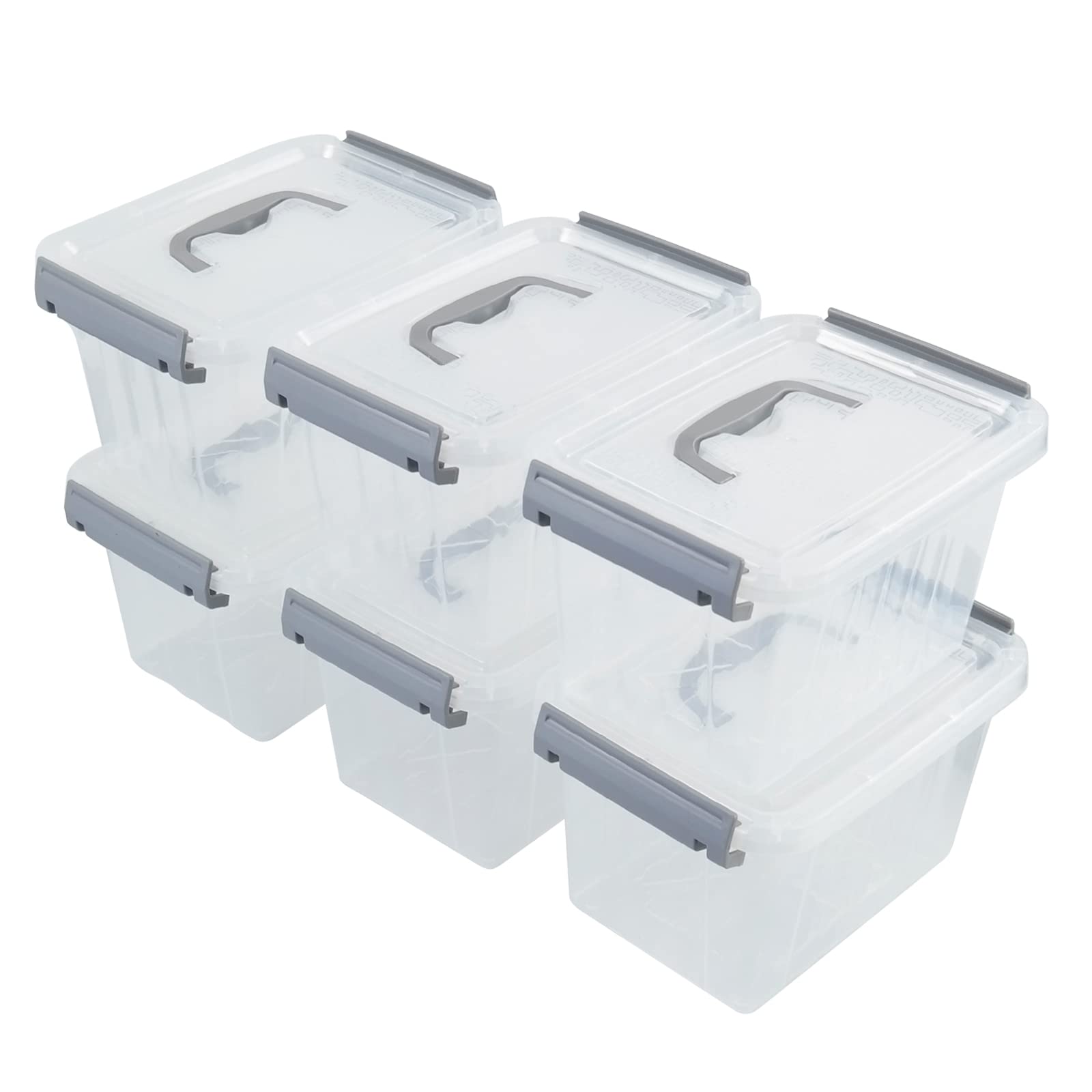 Boite plastique transparente 3 L empilable et hermétique pour placards, lot de 6
