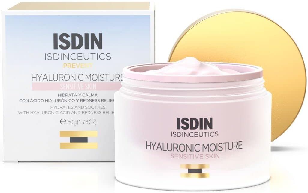 Isdinceutics Hyaluronic Moisture Cream (Sensitive Skin) 50ml | Lightweight facial cream with hyaluronic acid for sensitive and redness-prone skin