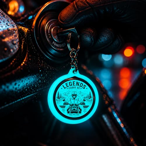 Image of Mi Glow Store Glow in Dark Keychain for Bike Men | Gift for Man | Bike Accessories | Charges in Light Glows in Dark | Key chain for Bike