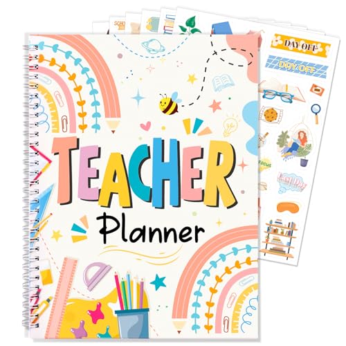 HOWAF Teacher Planner Undated Lesson Planner Book & Stickers Class Schedule Weekly Calendar Classroom Must Haves Homeschool Essentials for Thank You Teachers Gifts Classroom Supplies