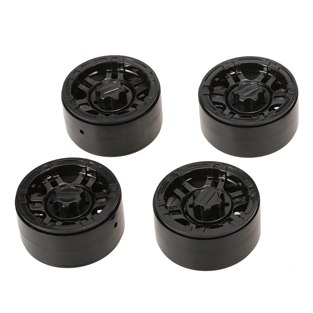 Pepisky4Pcs AUSTAR AX-616BK 1.9 Inch 1/10 Rock Crawler Beadlock Wheel Rim Hub for D90 SCX10 AXIAL RC4WD TF2 RC Car