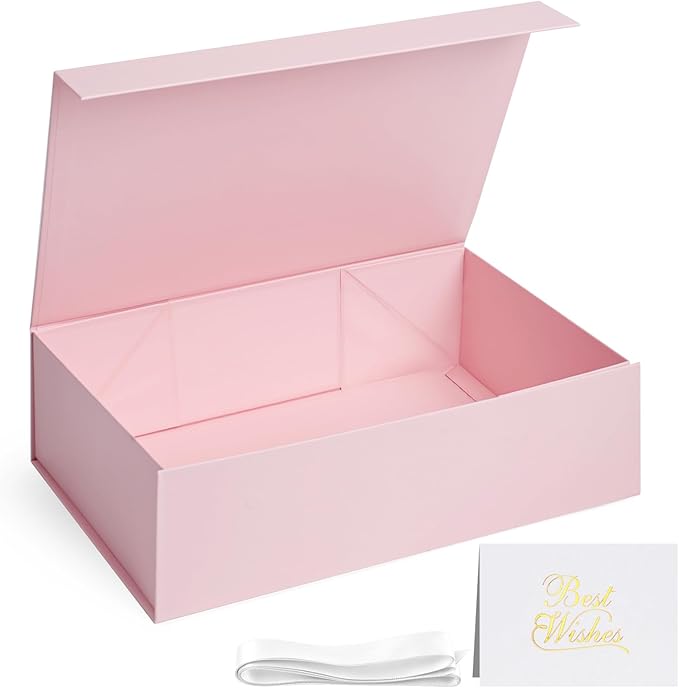 Amazon.com: VGOODALL Pink Gift Box, 13x9x4 Inch Large Magnetic Closure ...