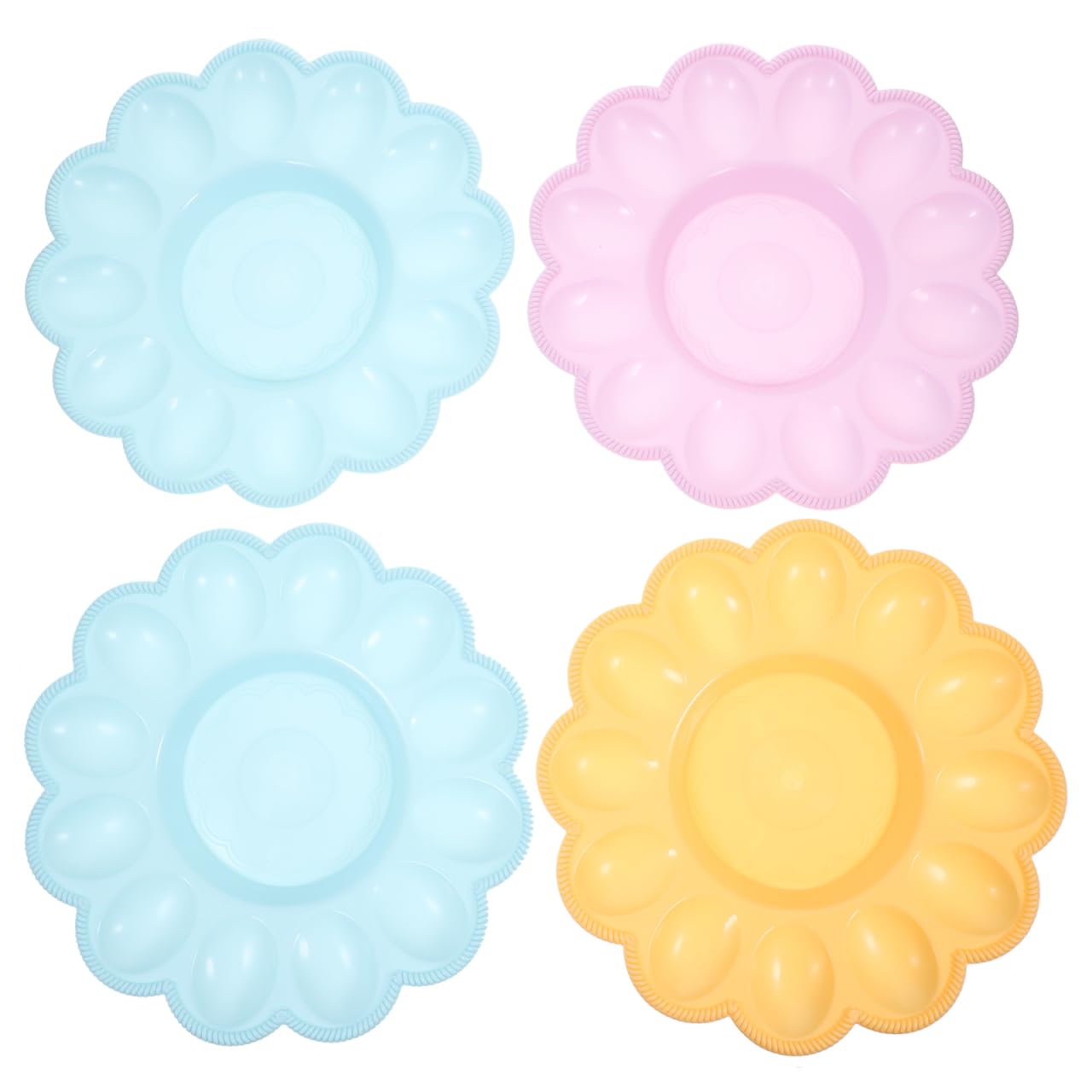 Operitacx 4 pz Vassoio per uova ripiene, Portatore, Organizzabile, Risparmio di Spazio, Colore Casuale, 24X24X3CM, Minimalista