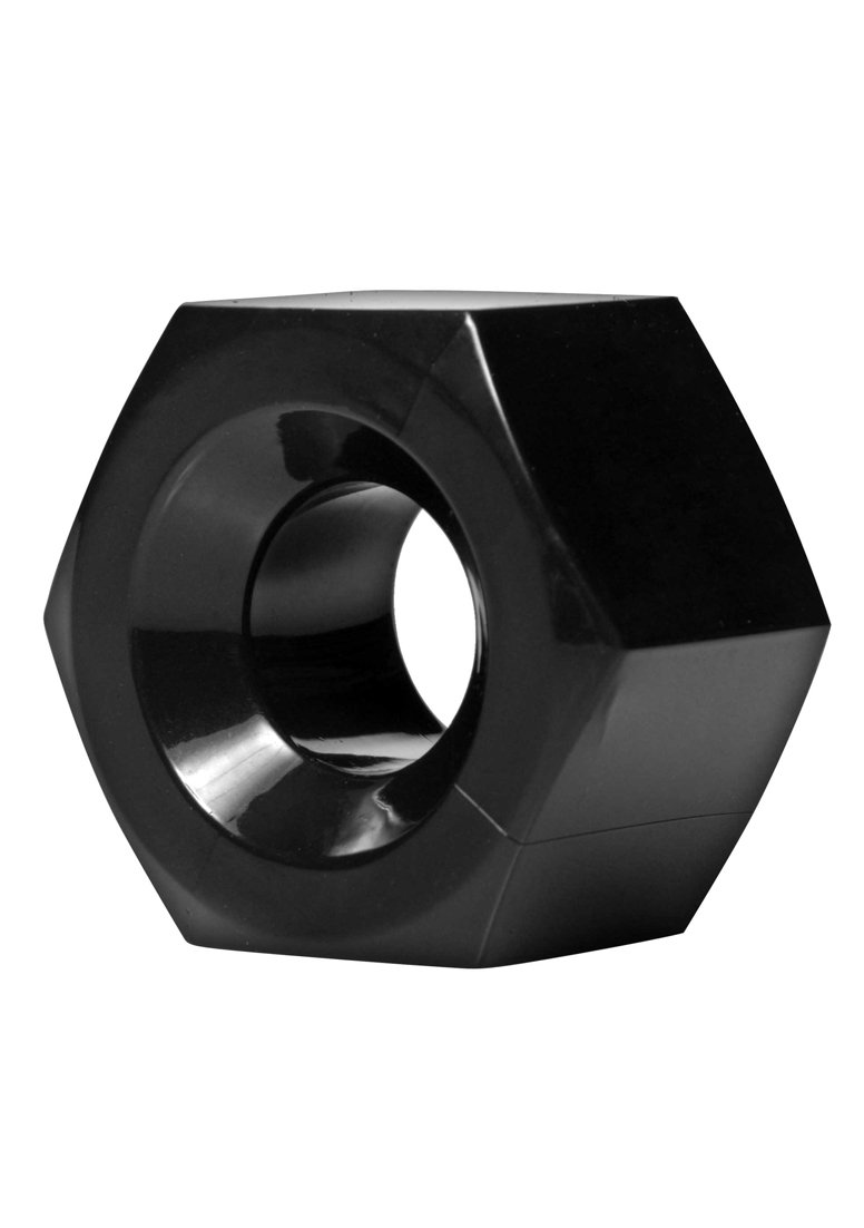 Master Series Black Hex Heavy Duty Cock Ring and Ball Stretcher