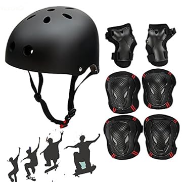 skateboard helmet and pads