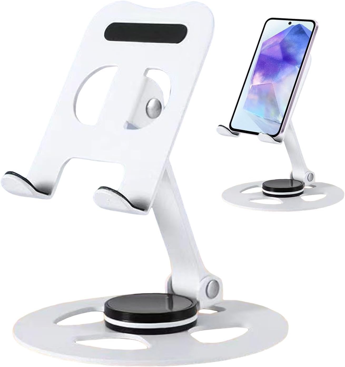 Rich beauty Mobile Phone Stand for Desk | 360° Rotation & Adjustable Height | Foldable Stand for Smartphone & Tablet – White-image-31