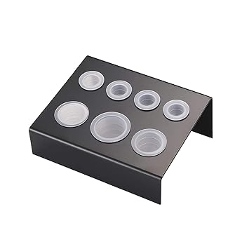 Ink Cup Holder Stand 7 Holes Metal Pigment Cap Holder With Tattoo Inkcup (Small 50PCS,Medium 50PCS & Large With Base 25PCS)