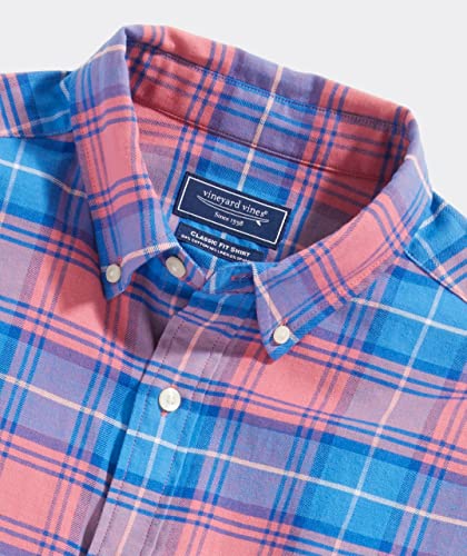 Vineyard Vines Men's Classic Fit Plaid Island Twill Shirt, Lobster Reef, Small #TOP2