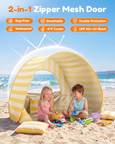 Sino Salected Baby Beach Tent, UPF 50+ Sun Shelter, Pop Up Beach Canopy - image 2